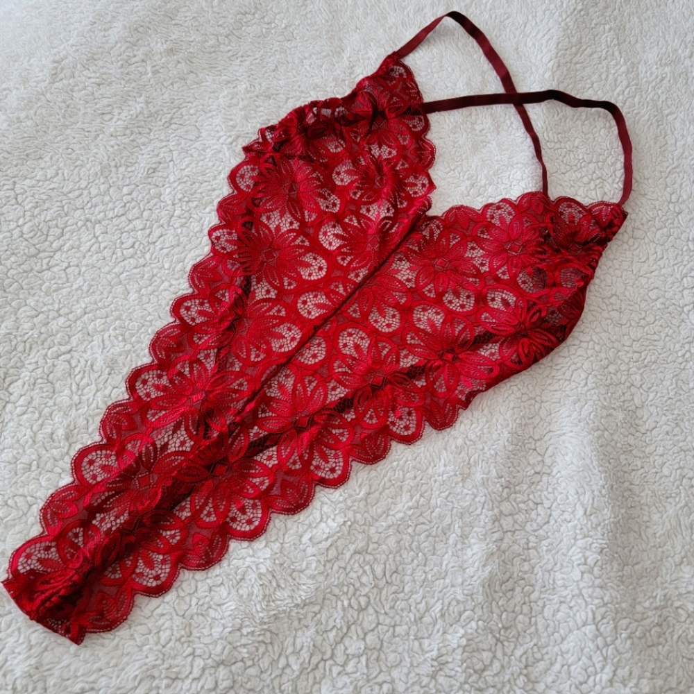 Sheer lace bodysuit